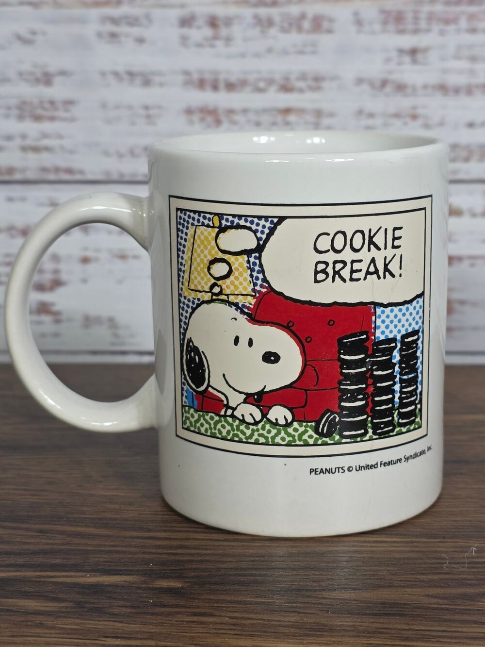 Peanuts Snoopy "Cookie Break!" Coffee Mug Comic Strip Vintage Style Cup